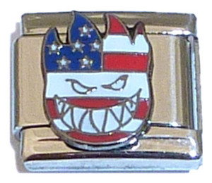 Patriotic Flame Head Italian Charm