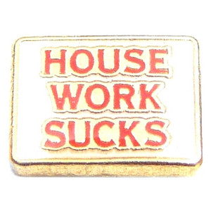 House Work Sucks Floating Locket Charm House Work Sucks Floating Locket Charm