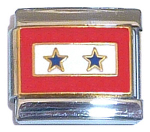 Two Star Service Flag Italian Charm Two Star Service Flag Italian Charm