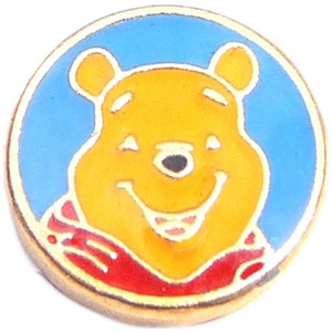 Winnie The Pooh Goldtone Floating Locket Charm