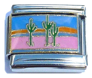 Desert With Three Cacti Italian Charm