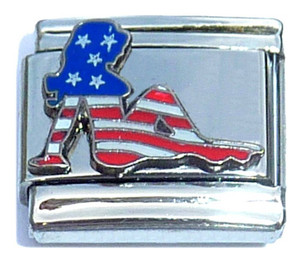 Patriotic Girl Italian Charm