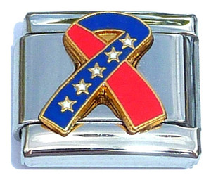 Red And Blue Ribbon Italian Charm Red And Blue Ribbon Italian Charm