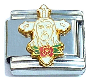 Jesus Cross Behind Him Italian Charm Jesus Cross Behind Him Italian Charm