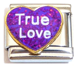 True Love Purple Heart Italian Charm