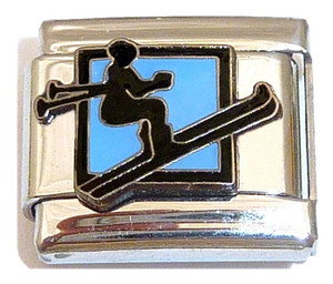 Skiing Blue Italian Charm Skiing Blue Italian Charm