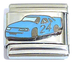 Blue Race Car Italian Charm Blue Race Car Italian Charm