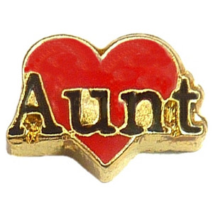 Aunt On Heart Floating Locket Charm Aunt On Heart Floating Locket Charm