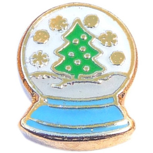 Christmas Tree Snow Globe Floating Locket Charm Christmas Tree Snow Globe Floating Locket Charm