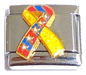 Red Blue Yellow Ribbon Italian Charm
