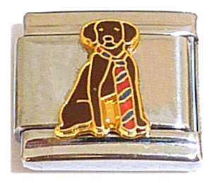 Dog With Tie Italian Charm
