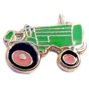 Tractor in Green Floating Locket Charm Tractor in Green Floating Locket Charm
