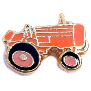 Tractor in Orange Floating Locket Charm