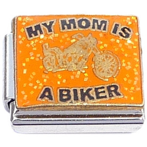 My Mom is a Biker Orange Italian Charm My Mom is a Biker Orange Italian Charm