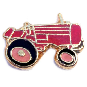 Tractor in Red Floating Locket Charm Tractor in Red Floating Locket Charm