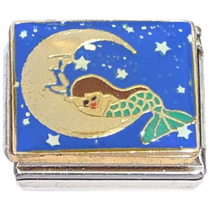 Mermaid Moon and Stars Italian Charm Mermaid Moon and Stars Italian Charm