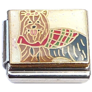 Yorkie Puppy Dog in Sweater Italian Charm Yorkie Puppy Dog in Sweater Italian Charm