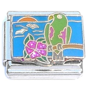Tropical Bird Sunset Italian Charm