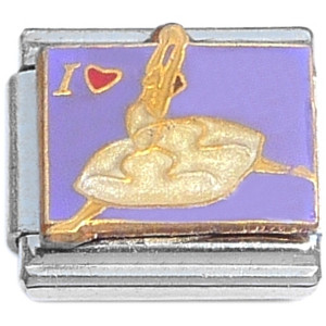 I Love Dance on Purple Italian Charm I Love Dance on Purple Italian Charm