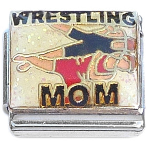 Wrestling Mom on White Italian Charm Wrestling Mom on White Italian Charm