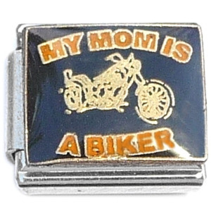 My Mom is a Biker Black Italian Charm My Mom is a Biker Black Italian Charm