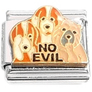 Puppy Dog See No Hear No Speak No Evil Italian Charm Puppy Dog See No Hear No Speak No Evil Italian Charm