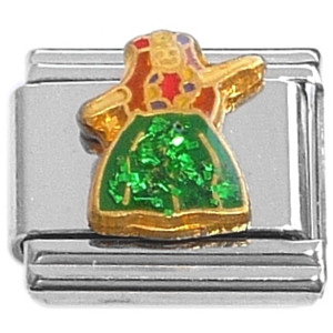 Hawaiian Hula Girl Glitter Skirt Italian Charm Hawaiian Hula Girl Glitter Skirt Italian Charm