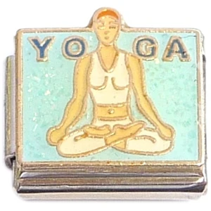 Yoga Woman Light Blue Italian Charm