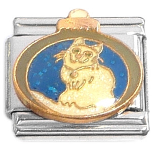 Kitten Cat Ornament Blue Italian Charm Kitten Cat Ornament Blue Italian Charm