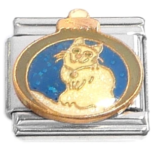 Kitten Cat Ornament Blue Italian Charm