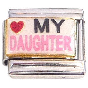 Red Heart Love My Daughter Italian Charm Red Heart Love My Daughter Italian Charm