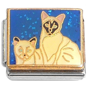 Pair of White Cats Italian Charm