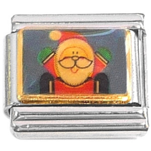 Santa Waving Arms Christmas Italian Charm Santa Waving Arms Christmas Italian Charm