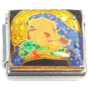 Mary and Jesus Glitter Italian Charm Mary and Jesus Glitter Italian Charm