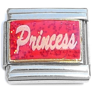 Princess Red Glitter Italian Charm Princess Red Glitter Italian Charm