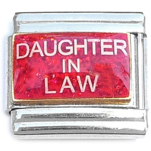 Daughter in Law Red Glitter Italian Charm Daughter in Law Red Glitter Italian Charm