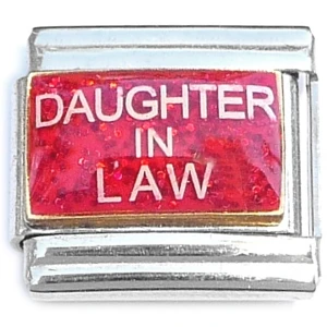 Daughter in Law Red Glitter Italian Charm