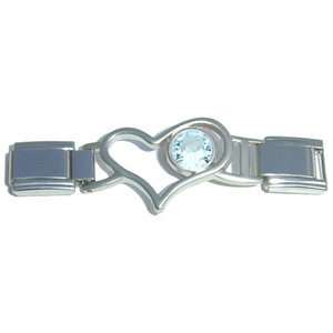March Heart Connector Italian Charm Set