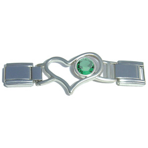 May Heart Connector Italian Charm Set