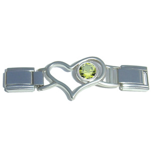 August Heart Connector Italian Charm Set August Heart Connector Italian Charm Set