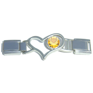 November Heart Connector Italian Charm Set November Heart Connector Italian Charm Set