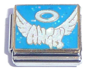 Angel On Blue Italian Charm