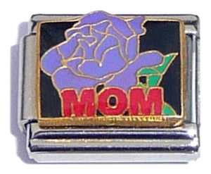 Mom With Purple Flower Italian Charm