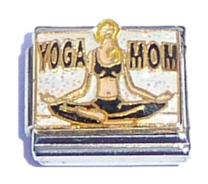 Yoga Mom On White Italian Charm Yoga Mom On White Italian Charm