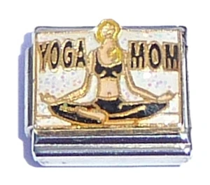 Yoga Mom On White Italian Charm