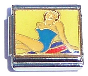 Girl In Blue Swimsuit Italian Charm
