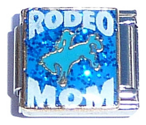 Rodeo Mom On Blue Italian Charm Rodeo Mom On Blue Italian Charm