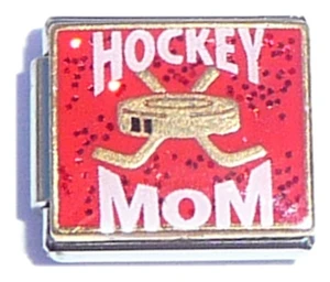Hockey Mom On Red Italian Charm