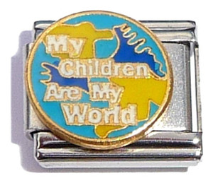 My Children Are My World Italian Charm