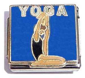 Yoga On Blue Italian Charm